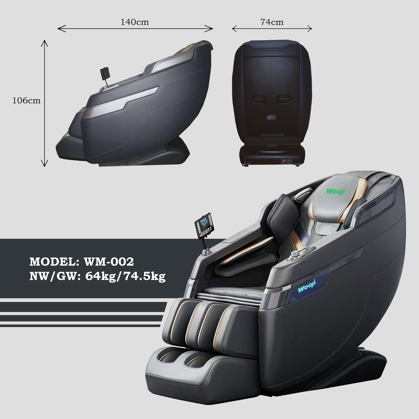 Wooji WM-002 Massage Chair, Full Body Zero Gravity 4D Massage Chair